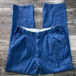 Norm Thompson Jeans Men, Blue Denim Elastic Waistband High Rise Classic 90s, 35